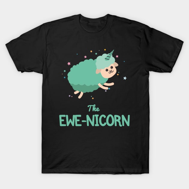 Cute Sheep Ewe Pun | Funny Unicorn T-Shirt by Fluffy-Vectors